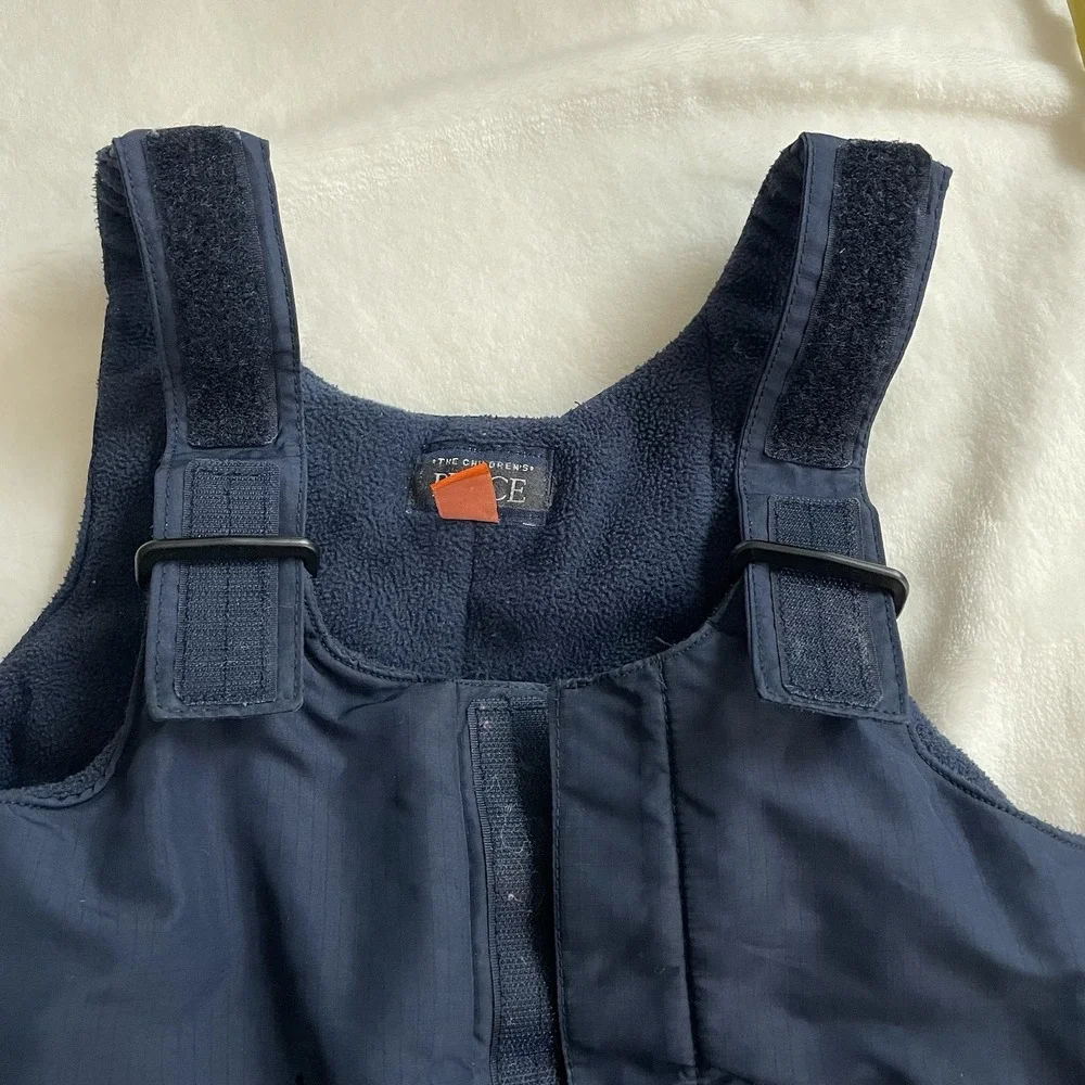The Childrens Place Kids Navy Blue Fleece Snow Bib Overalls Ski Trip Mountain 4T